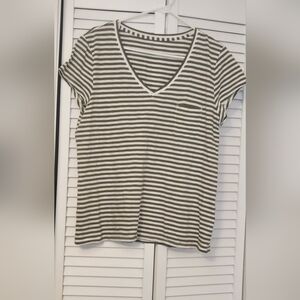 womens olive stripe tee